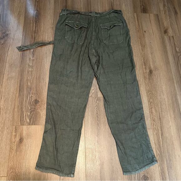 American Eagle Outfitters High Rise Olive Green Taper Pant Straight Leg - Picture 8 of 10